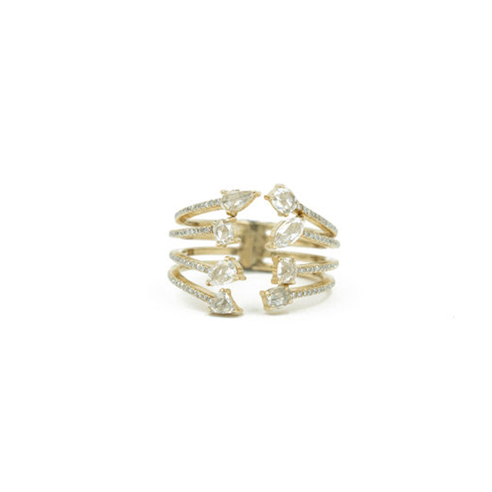 14KT Yellow Gold Rose Cut Diamond Ring