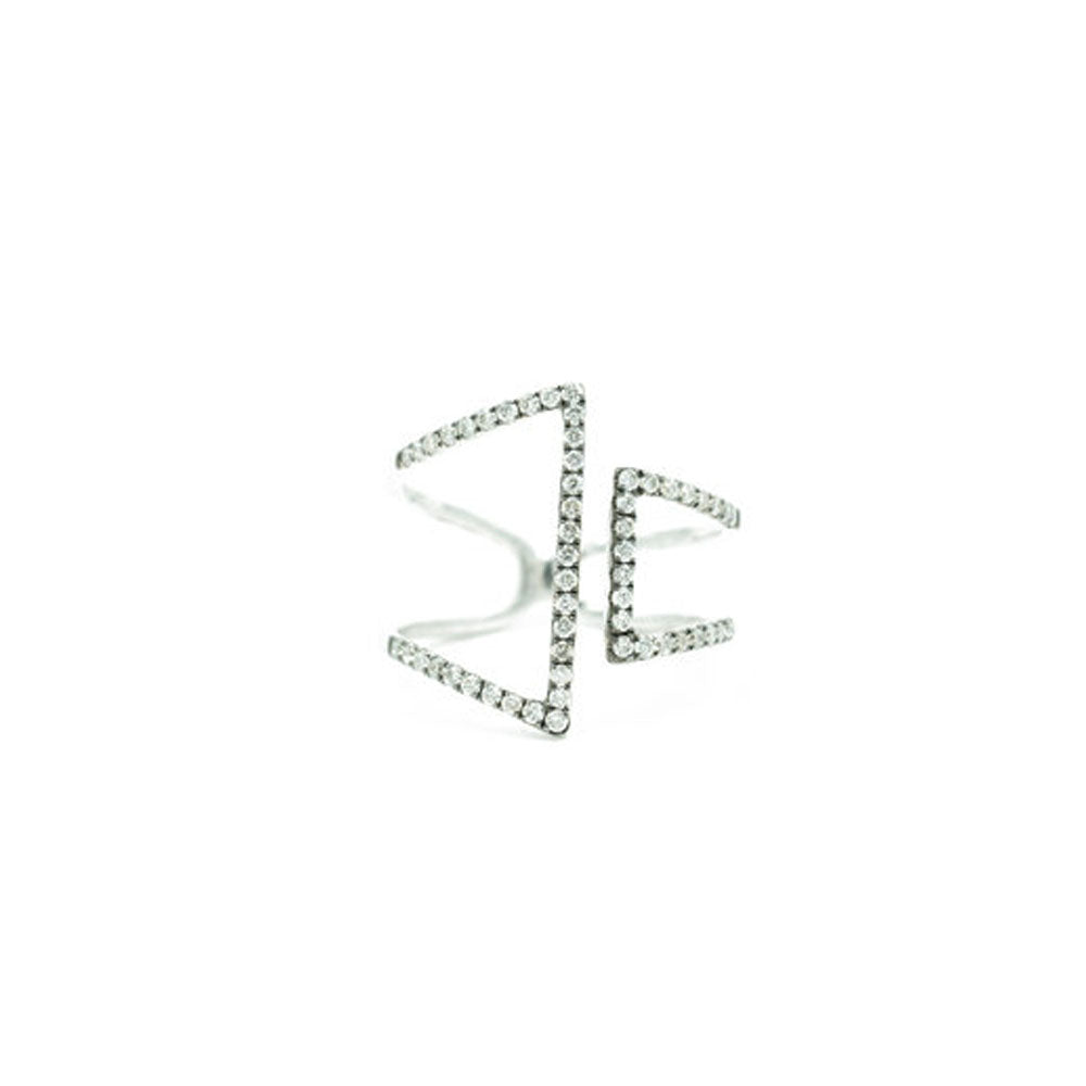 14KT Black Rhodium and Diamond Pave Ring