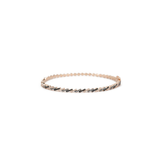 14KT Rose Gold Black Diamond and Black Rhodium Bracelet