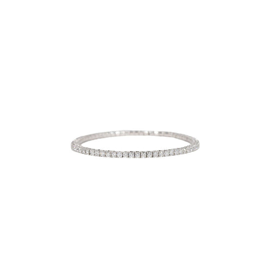 18KT White Gold Diamond Stretchy Tennis Bracelet