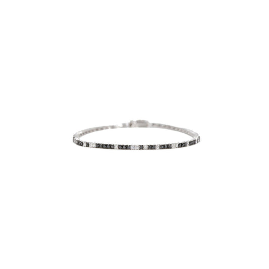 14KT White Gold Diamond and Black Diamond Bracelet