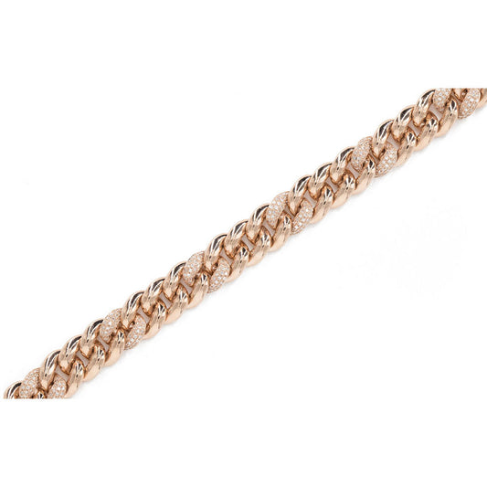 14KT Rose Gold Diamond Pave Chain Link Bracelet