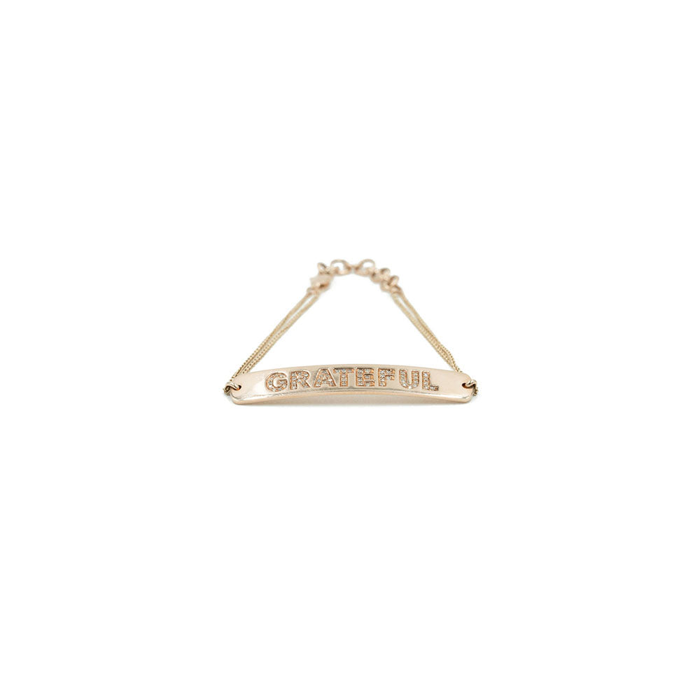 14KT Rose Gold Diamond Grateful Bracelet