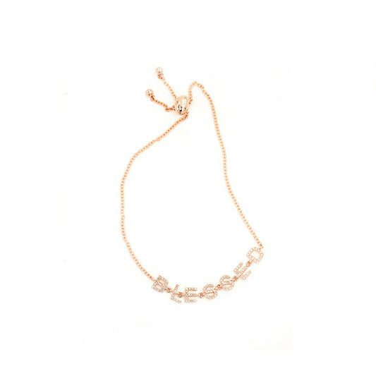 14k Rose Gold Diamond Blessed Bracelet