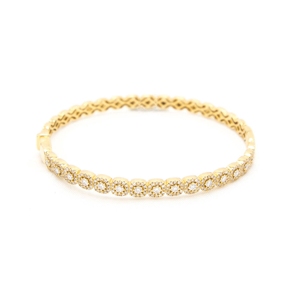 14k Yellow Gold Diamond Bangle