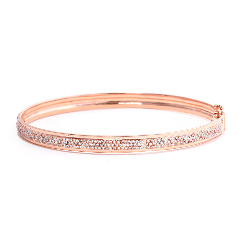 14k Rose Gold and Diamond Bangle