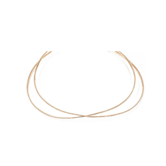 14KT Rose Gold Diamond Pave X Choker