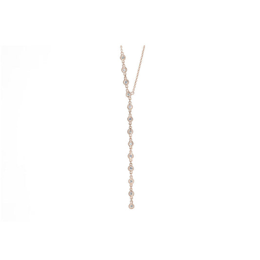 14KT Rose Gold Diamond Bezel Set Lariat