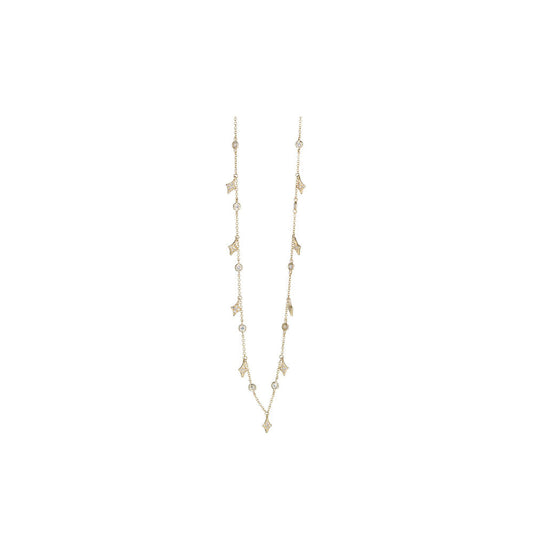 14KT Yellow Gold Diamond Drop Choker