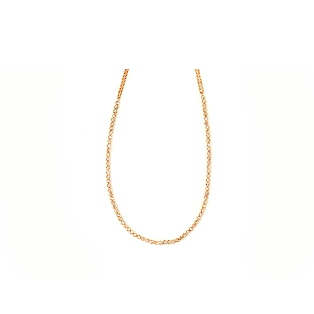 14k Rose Gold and Diamond Bezel Set Choker