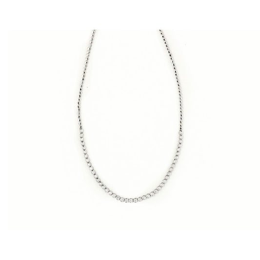 14k White Gold Diamond Bezel Set Choker