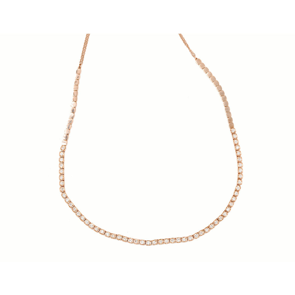 14k Rose Gold Diamond Choker