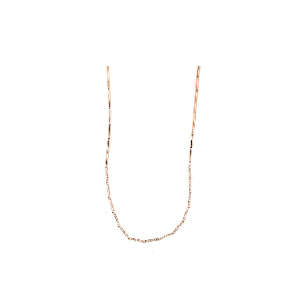 14k Rose Gold and Diamond Pave Choker