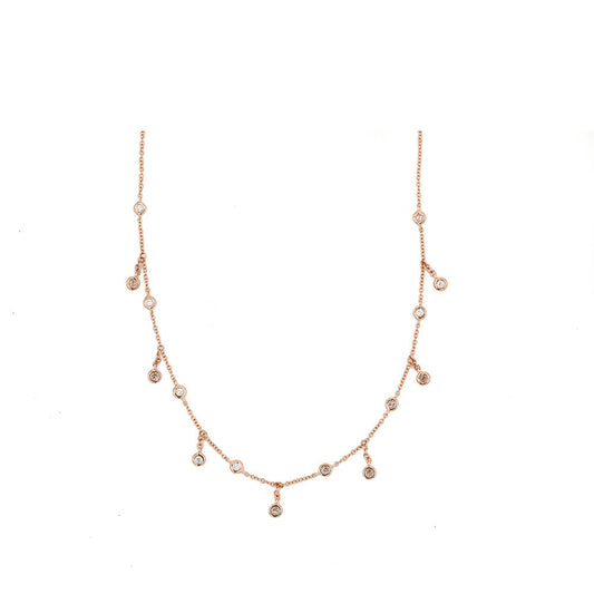 14k Rose Gold Diamond Choker