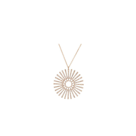 14KT Rose Gold Diamond Pave Starburst Necklace