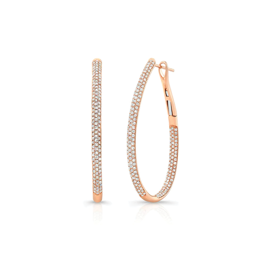 14K Diamond Hoop Earring