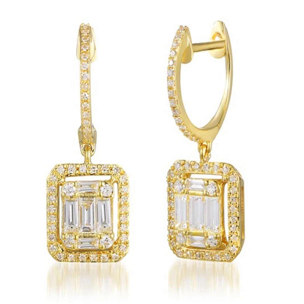 Baguette Diamond Drop Earring