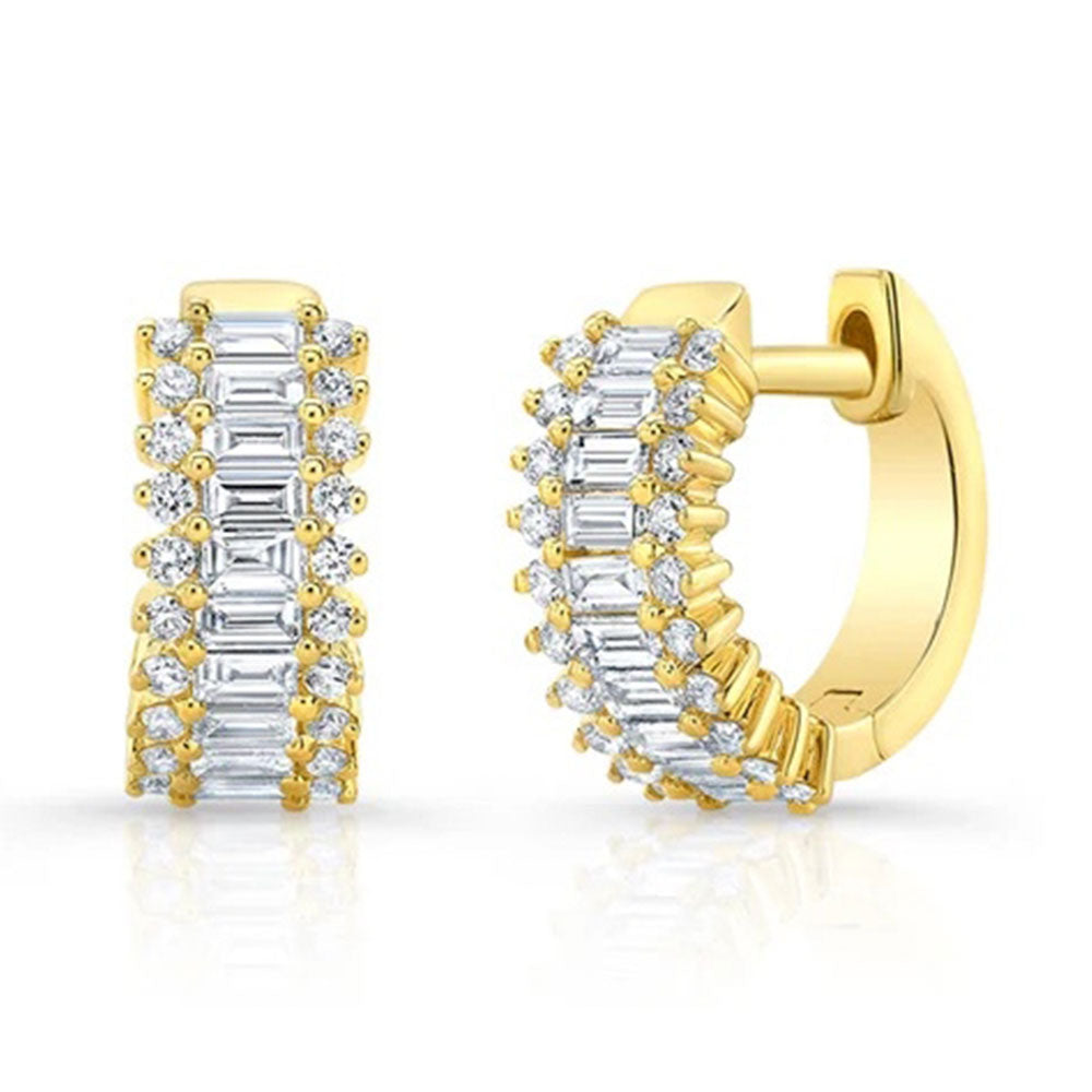 Baguette Diamond Huggie Earring