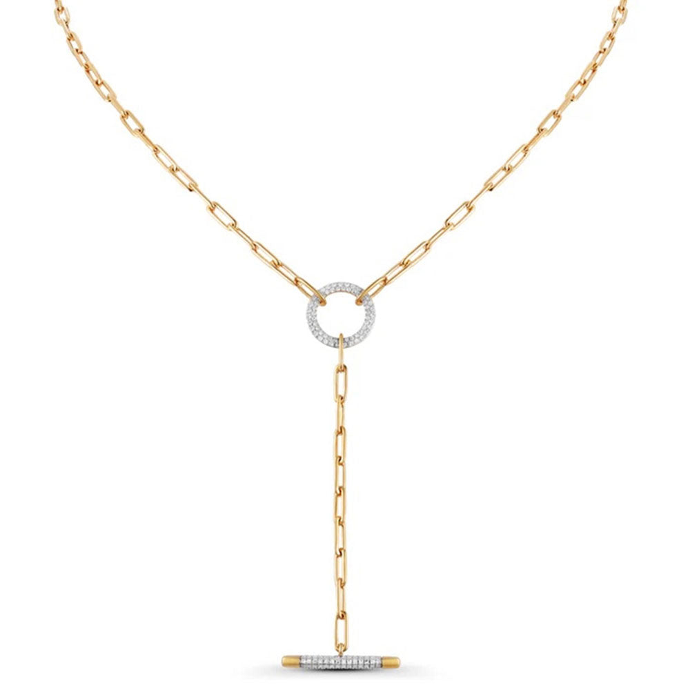 Diamond Toggle Link Lariat Necklace
