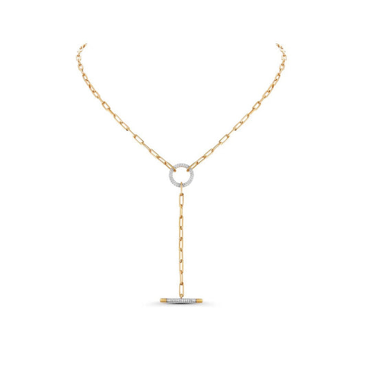 Diamond Toggle Link Lariat Necklace