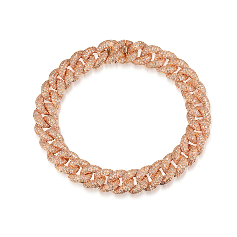 14KT Rose Gold Diamond Pave Jumbo Chain Link Bracelet