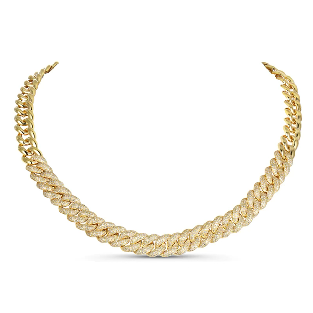 14KT Yellow Gold Chunky Diamond Link Necklace