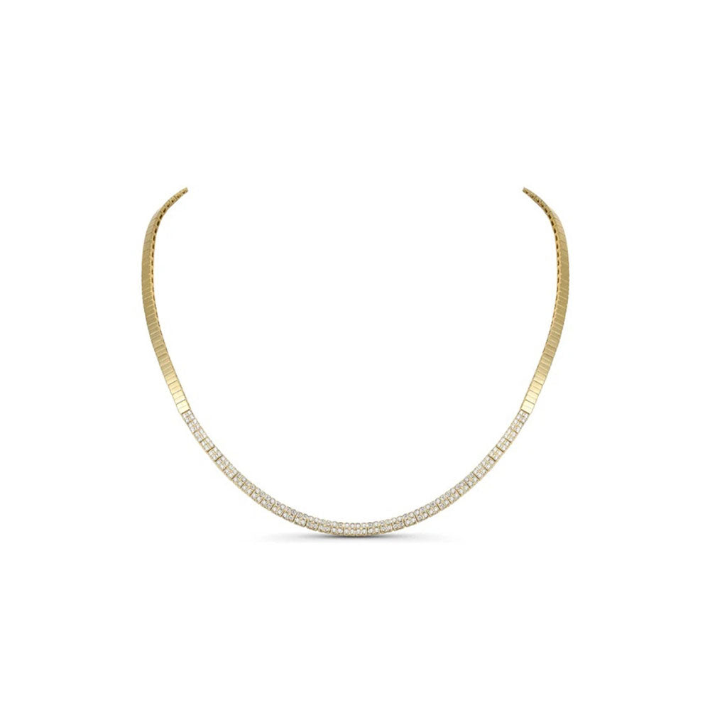 Pave Diamond Cube Tennis Necklace