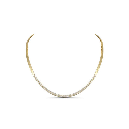 Pave Diamond Cube Tennis Necklace