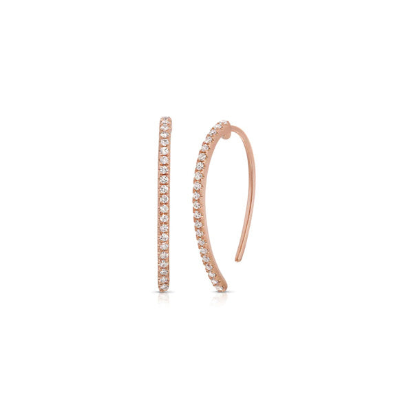 14K Rose Gold Diamond Pave Mini Claw Huggy
