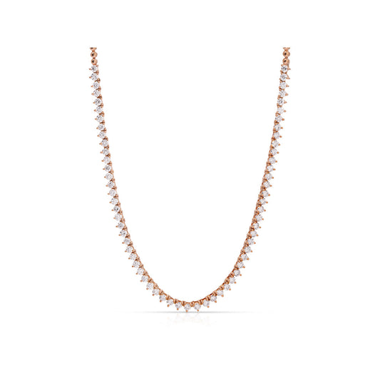 14K Rose Gold Partial Diamond Prong Set Choker