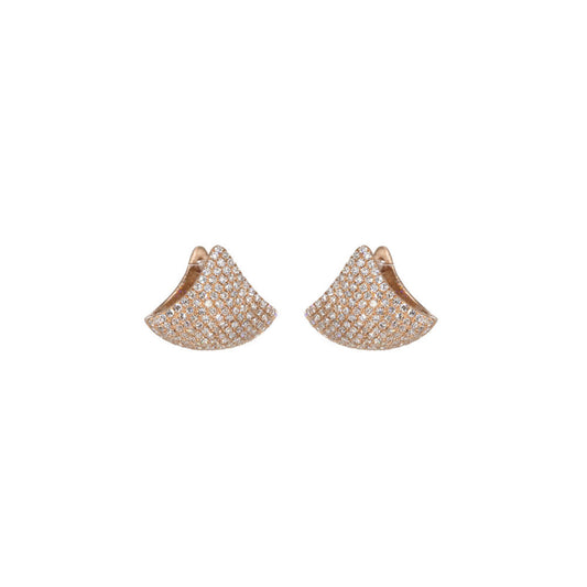 14KT Rose Gold Diamond Pave Huggies