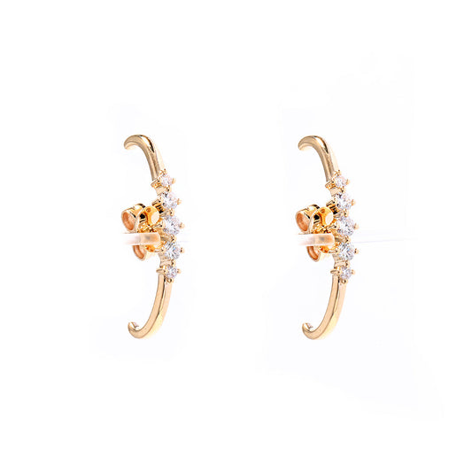 14K Gold Five Diamond Ear Cuff