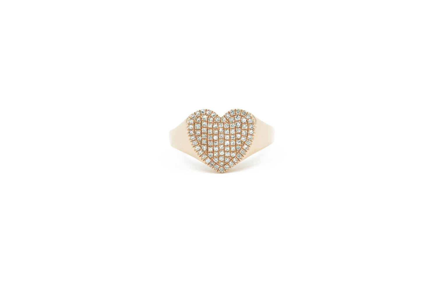 14KT Rose Gold Diamond Pave Heart Ring