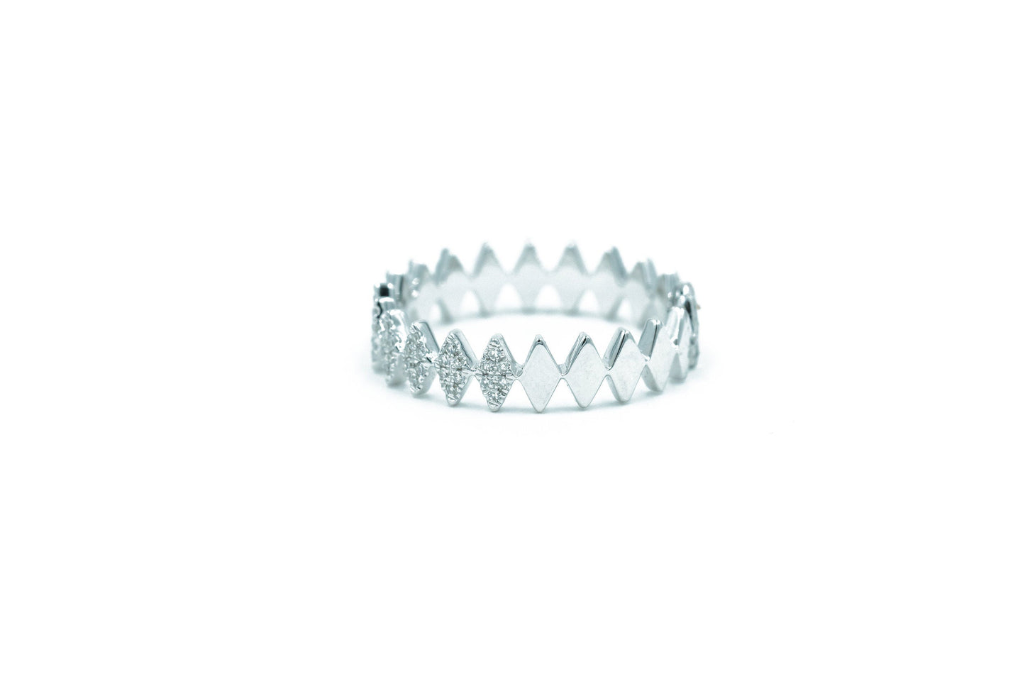 14KT White Gold Diamond Pave Marquise Shape Ring