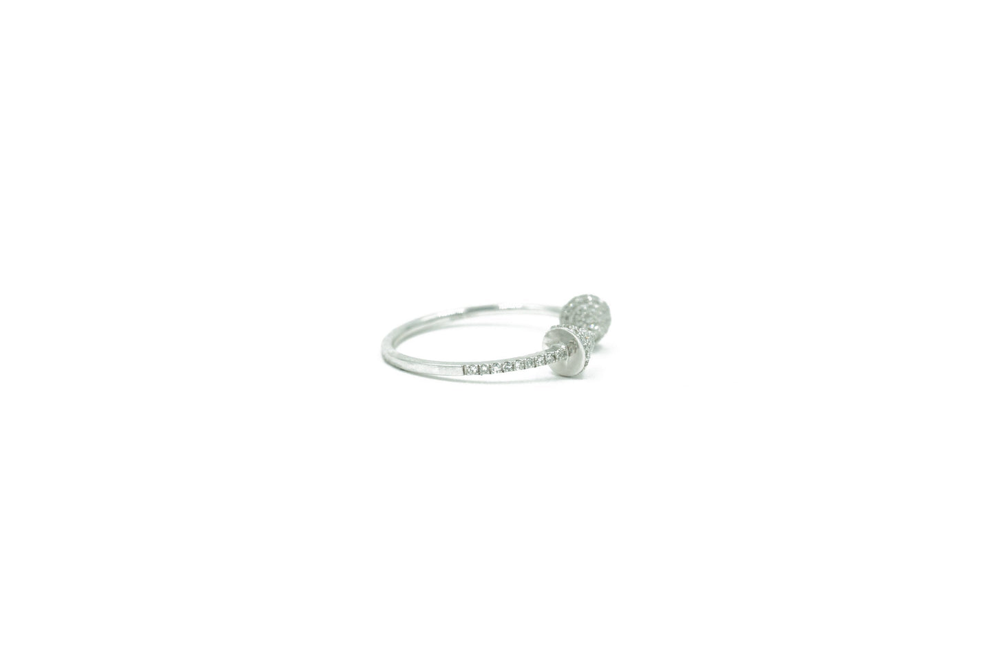 14KT White Gold Diamond Pave Spike Ring
