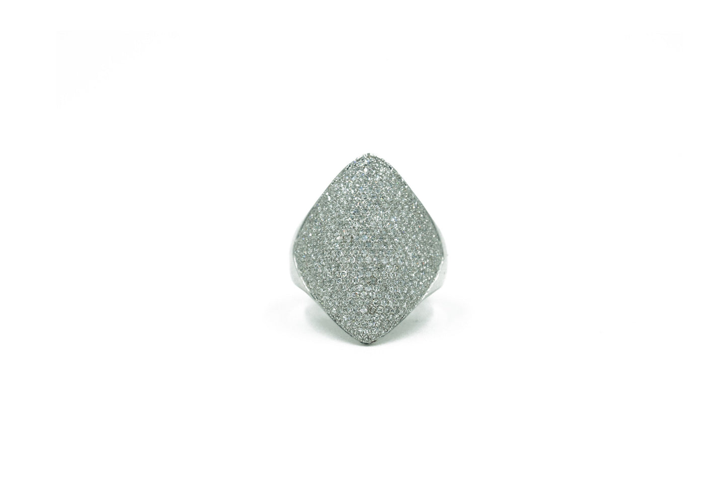 14KT White Gold Diamond Marquis Pave Ring