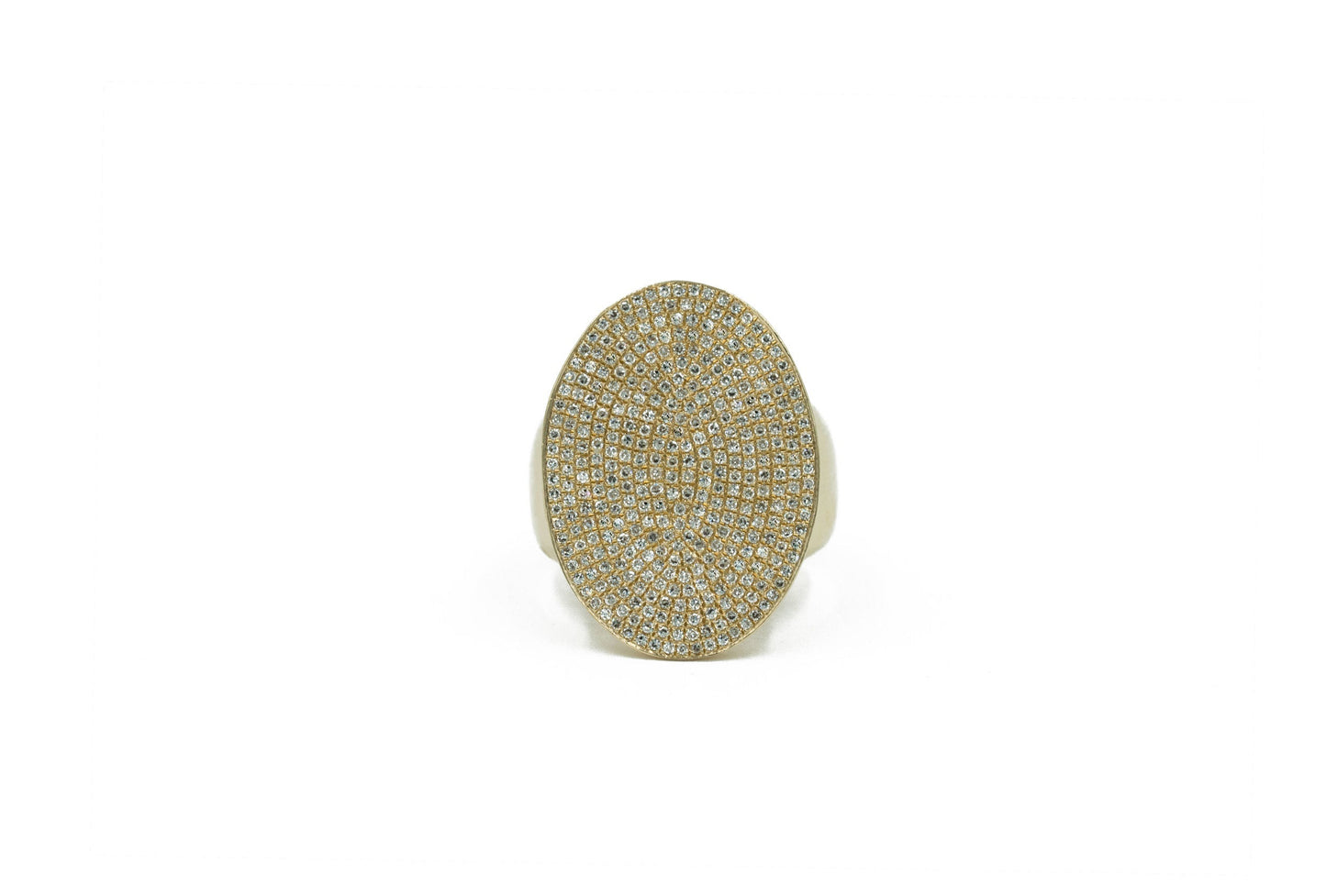 14KT Yellow Gold Diamond Pave Oval Ring
