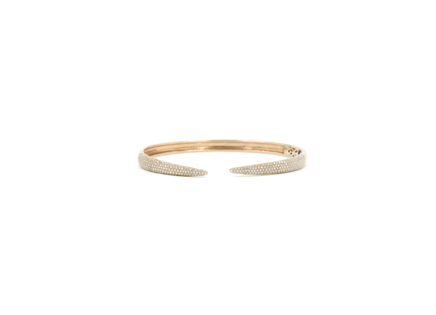 14KT Rose Gold Diamond Pave Claw Bracelet
