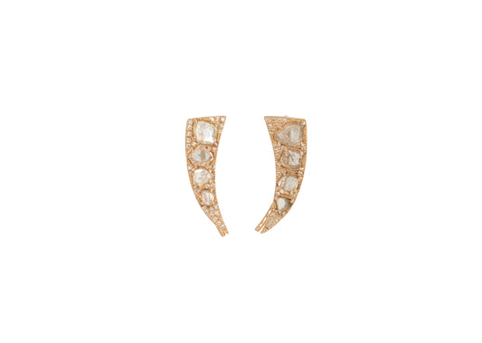 14KT Rose Gold Diamond Slice Ear Climbers