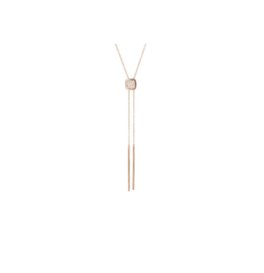 14KT Rose Gold Diamond Adjustable Lariat