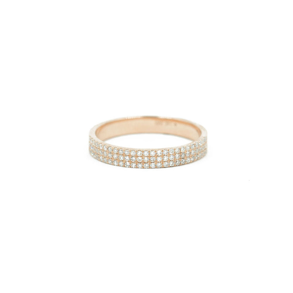 14KT Rose Gold Partial Diamond Pave Band