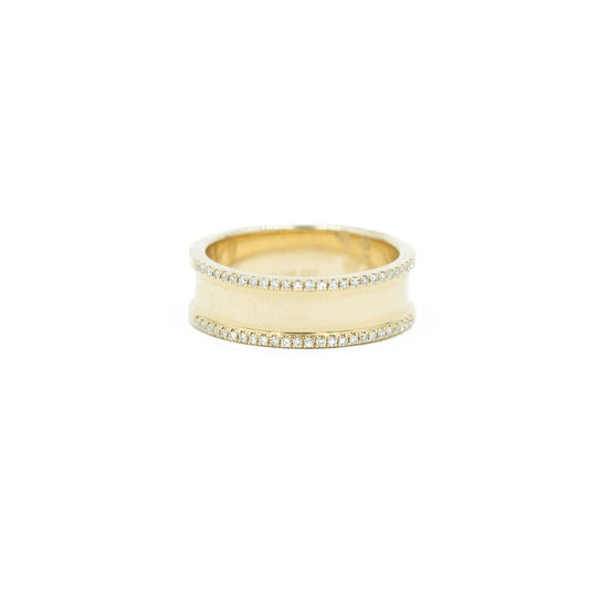 14KT Yellow Gold and Diamond Pave Engraveable Ring