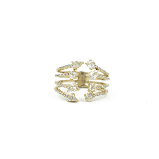 14KT Yellow Gold Rose Cut Diamond Ring