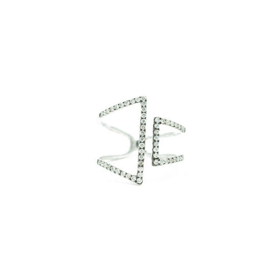 14KT Black Rhodium and Diamond Pave Ring