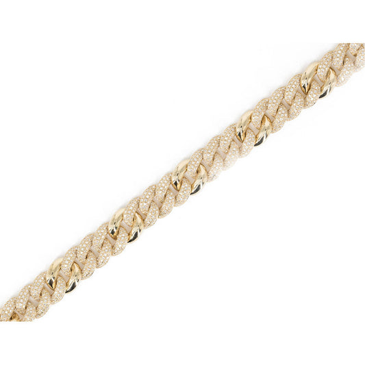 14KT Yellow Gold Diamond Pave Chain Link Bracelet