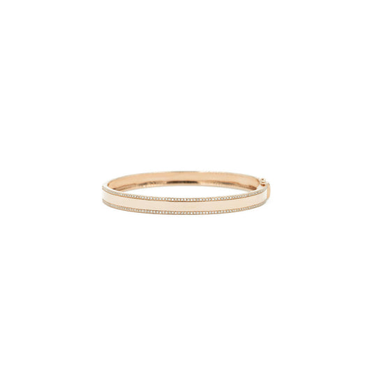 14KT Rose Gold Diamond Pave Engraveable Bangle