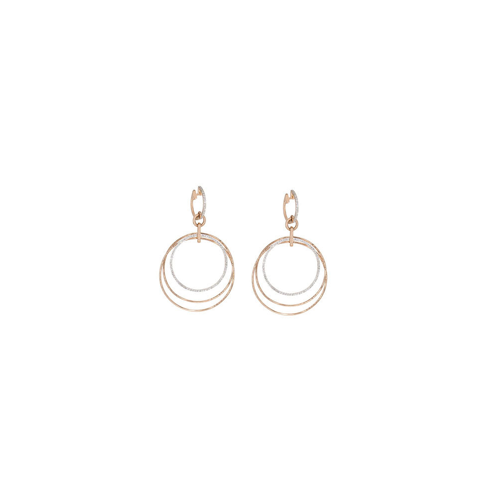 14KT Rose Gold Multiple Circle Front Facing Hoops