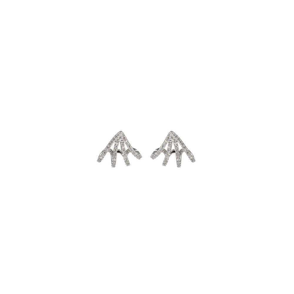 14KT White Gold Diamond Pave Claw Huggy