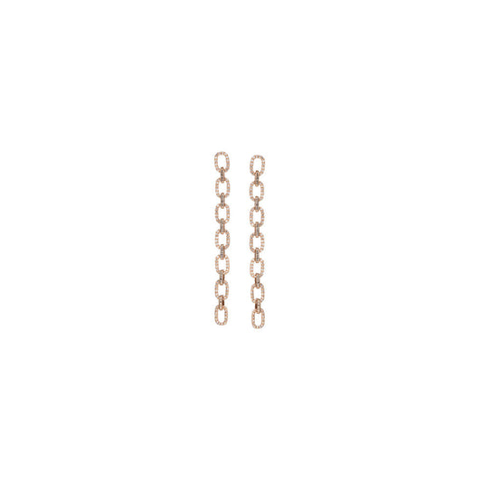 14KT Rose Gold Diamond Chain Link Earrings