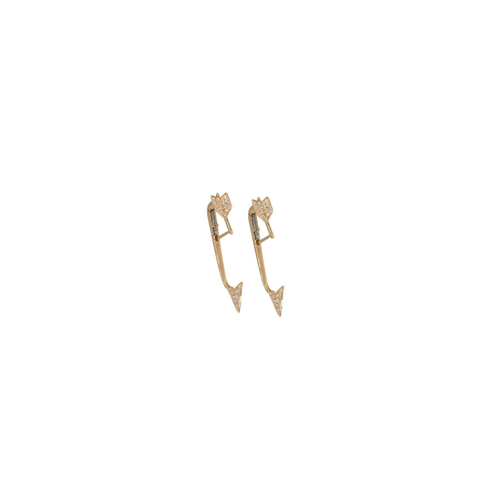 18KT Rose Gold Diamond Pave Arrow Earrings